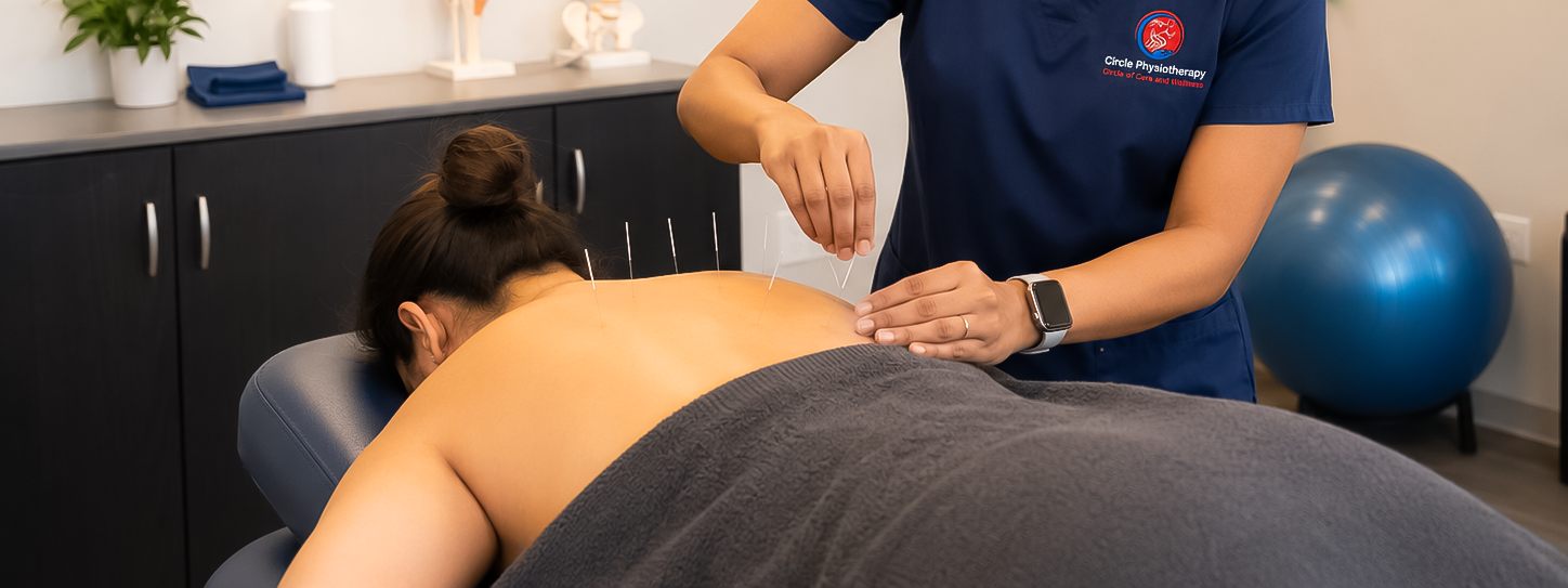 Medical acupuncture and dry needling treatment at Circle Physiotherapy Brampton — best acupuncture clinic in Brampton on McLaughlin Road, direct billing